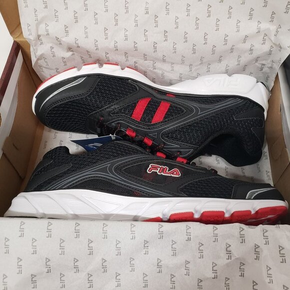 Fila Men's Memory Stir up Running Shoe in Black/Red/White Size 8.5 Medium - Picture 4 of 7